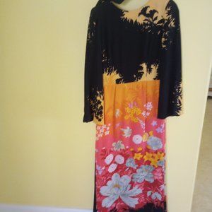 Hanae Mori silk gown from the 1970's floral design